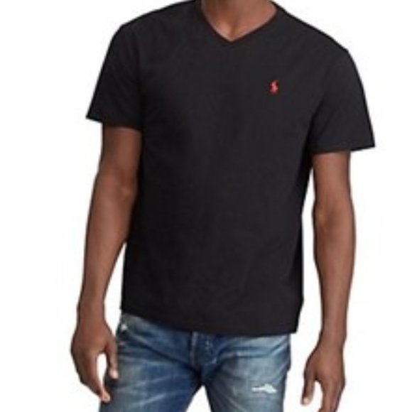 Polo Ralph Lauren Men's V-neck T-shirt Black Size XL - Picture 3 of 6